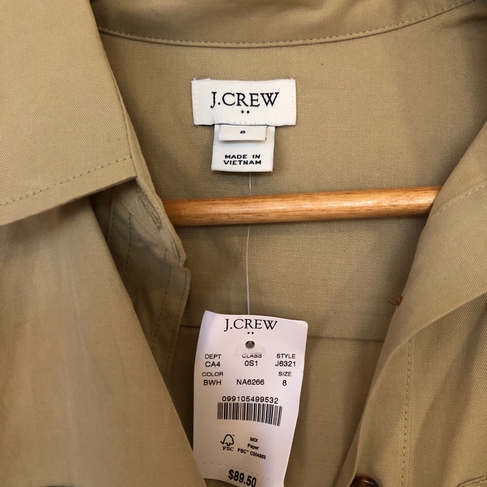 Brand new J.Crew Utility shirt dress with pockets